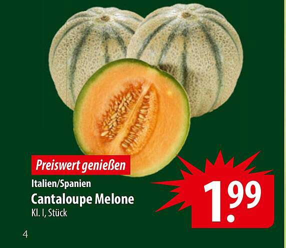 Cantaloupe Melone Kl. I, Stück