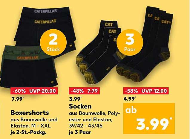 Caterpillar Boxershorts und Socken Angebote