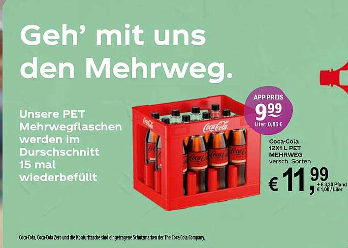 Coca-Cola 12x1 L PET MEHRWEG - Verschiedene Sorten
