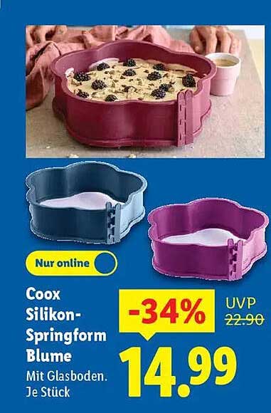 Coox Silikon-Springform Blume mit Glasboden