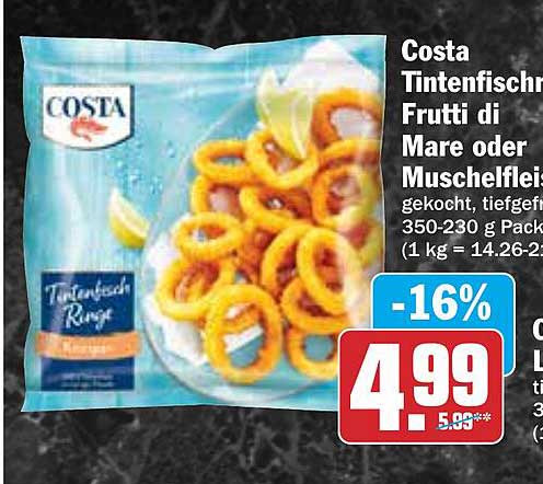 Costa Tintenfisch Ringe oder Frutti di Mare 350 g