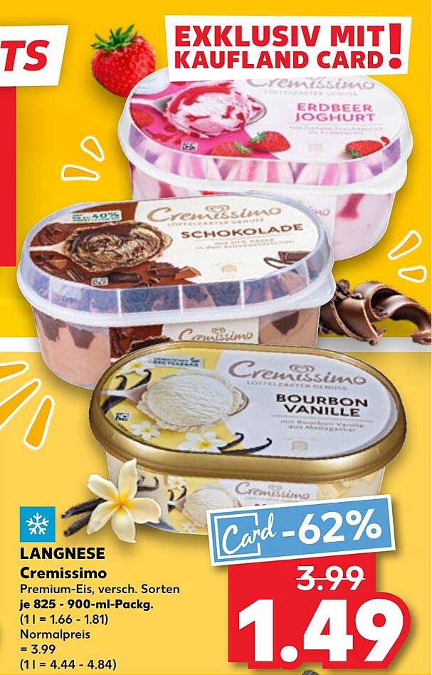 Cremissimo Premium-Eis – Exklusiv mit Kaufland Card!