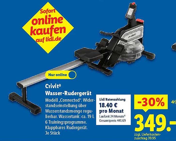 Crivit® Wasser-Rudergerät Modell „Connected“