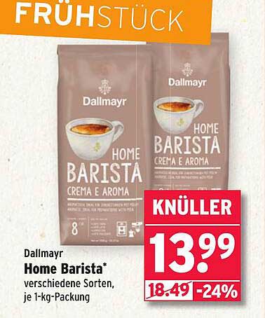Dallmayr Home Barista Crema e Aroma 1-kg-Packung