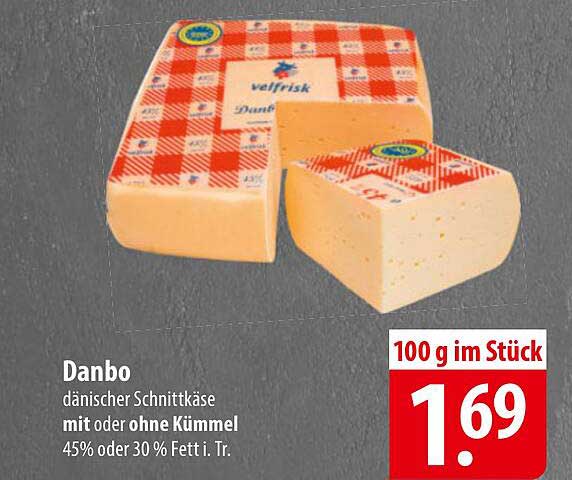 Danbo dänischer Schnittkäse mit oder ohne Kümmel 100 g