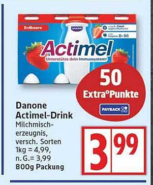 Danone Actimel-Drink Erdbeer - 800g Packung