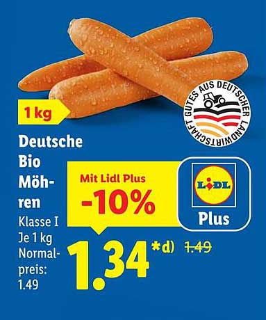 Deutsche Bio-Möhren Klasse I - 1 kg