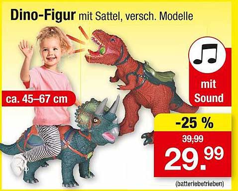 Dino-Figur mit Sattel, verschiedene Modelle