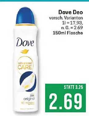 Dove Deo 150ml Flasche - jetzt nur 2,69 € statt 3,25 €