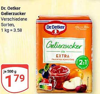 Dr. Oetker Gelierzucker – Verschiedene Sorten, 1 kg = 3,58 €