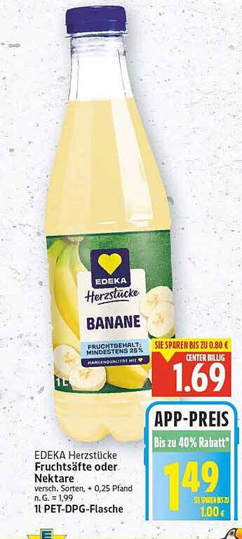 EDEKA Herzstücke Fruchtsäfte oder Nektare 1L