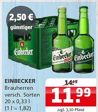 EINBECKER Brauherren versch. Sorten 20 x 0,33 l