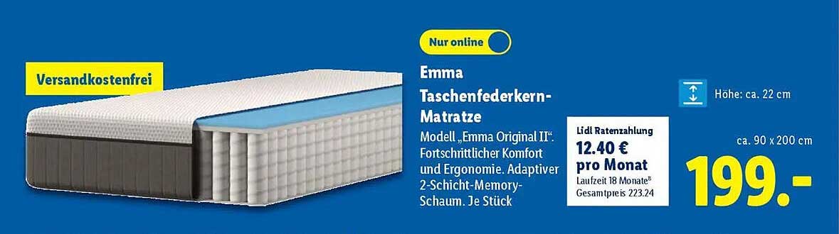 Emma Taschenfederkern-Matratze - Modell ‚Emma Original‘