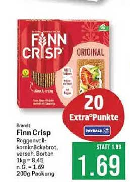 Finn Crisp Roggenvollkornknäckebrot, 200g Packung