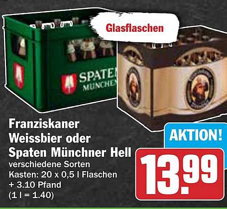 Franziskaner Weissbier oder Spaten Münchner Hell