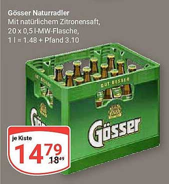Gösser Naturradler, 20 x 0,5 l-MW-Flasche