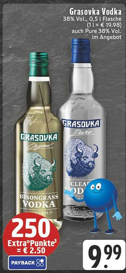Grasovka Vodka 38% Vol., 0,5 L Flasche im Angebot