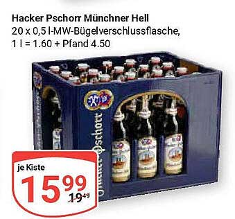 Hacker Pschorr Münchner Hell 20 x 0,5 l MW-Bügelverschlussflasche