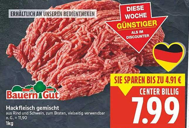 Hackfleisch gemischt, aus Rind und Schwein, 1kg