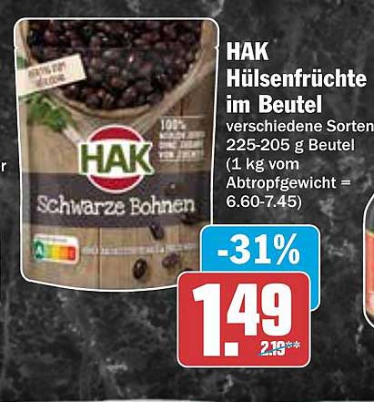HAK Hülsenfrüchte im Beutel - Verschiedene Sorten
