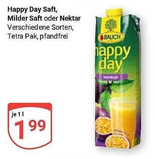 Happy Day Saft, Milder Saft oder Nektar - Verschiedene Sorten