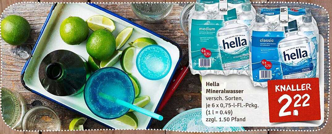 Hella Mineralwasser 6 x 0,75 l Flasche - verschiedene Sorten