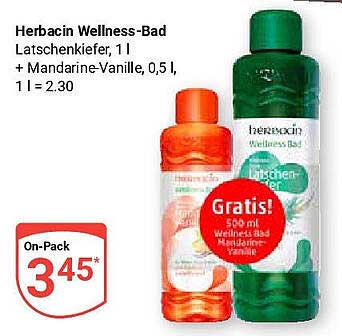 Herbacin Wellness-Bad Latschenkiefer, 1 l + Mandarin-Vanille, 0,5 l