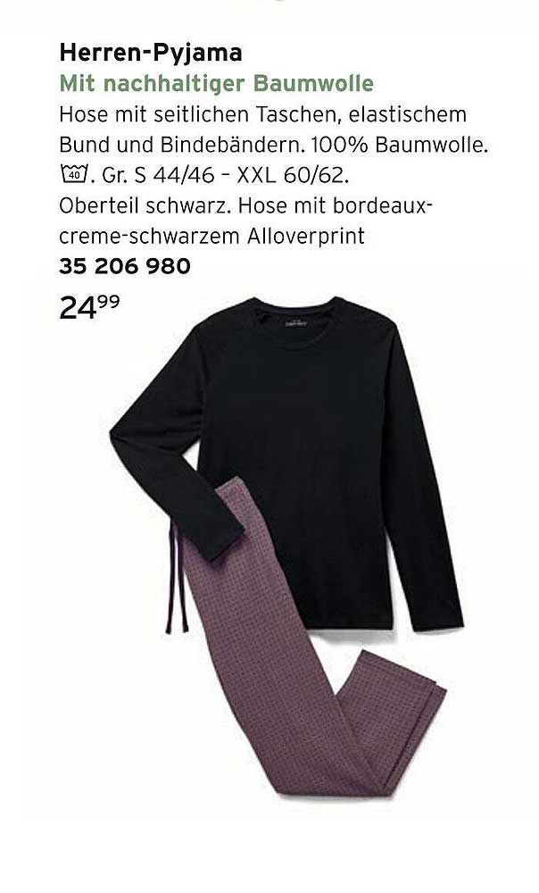 Herren-Pyjama mit nachhaltiger Baumwolle