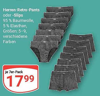 Herren-Retro-Pants oder -Slips im 7er-Pack