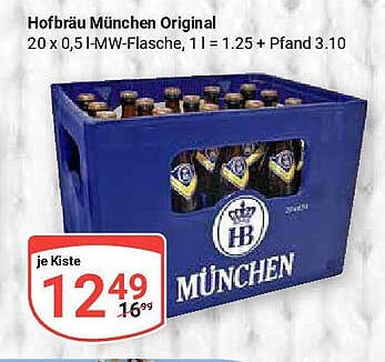 Hofbräu München Original - 20 x 0,5l I-MW-Flasche