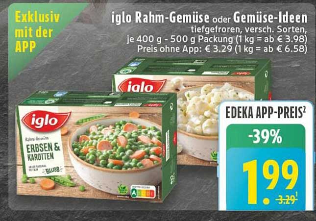 iglo Rahm-Gemüse oder Gemüse-Ideen, tiefgefroren, verschiedene Sorten, je 400 g - 500 g Packung