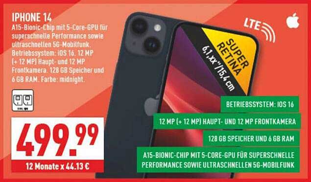 iPhone 14 - 128 GB - Midnight