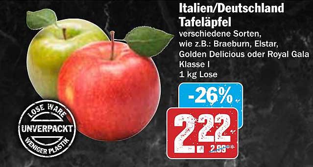 Italien/Deutschland Tafeläpfel 1 kg Lose - Verschiedene Sorten