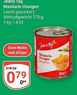 Jeden Tag Mandarin-Orangen 314 ml