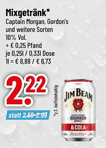 Jim Beam Bourbon & Cola Mixgetränk - Spezialangebot