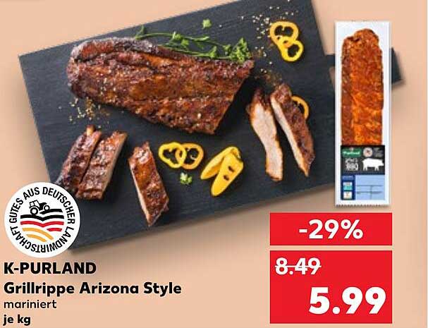 K-PURLAND Grillrippe Arizona Style mariniert je kg