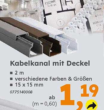 Kabelkanal mit Deckel - AB 1,19 €