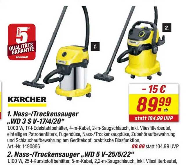 Kärcher Nass-/Trocken sauger „WD 3 S V-1714/20“