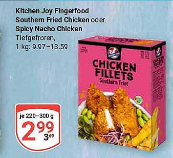 Kitchen Joy Fingerfood Southern Fried Chicken oder Spicy Nacho Chicken Tiefgefroren