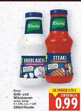 Knorr Grill- und Würzsaucen - Knoblauch und Steak