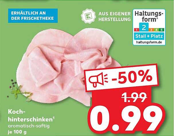 Kochschinken aromatisch-saftig je 100 g
