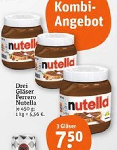 Kombi-Angebot: Drei Gläser Ferrero Nutella