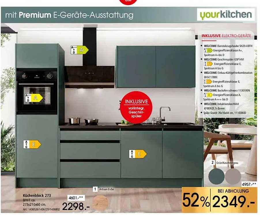 Küchenblock 273 mit Premium E-Geräte-Ausstattung