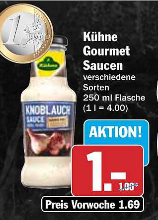 Kühne Gourmet Saucen - Knoblauch, 250 ml Flasche