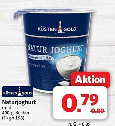 Küsten Gold Naturjoghurt mild 400-g-Becher