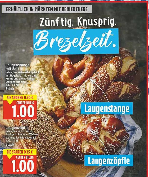 Laugenstange mit Salz und Laugenzöpfle
