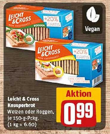Leicht & Cross Knusperbrot – Weizen oder Roggen, je 150-g-Pckg.