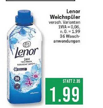 Lenor Weichspüler verschiedene Varianten 36 Wasch Anwendungen