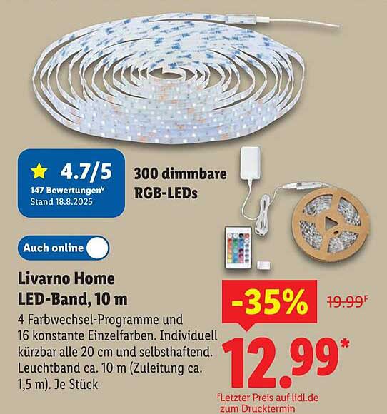 Livorno Home LED-Band, 10 m
