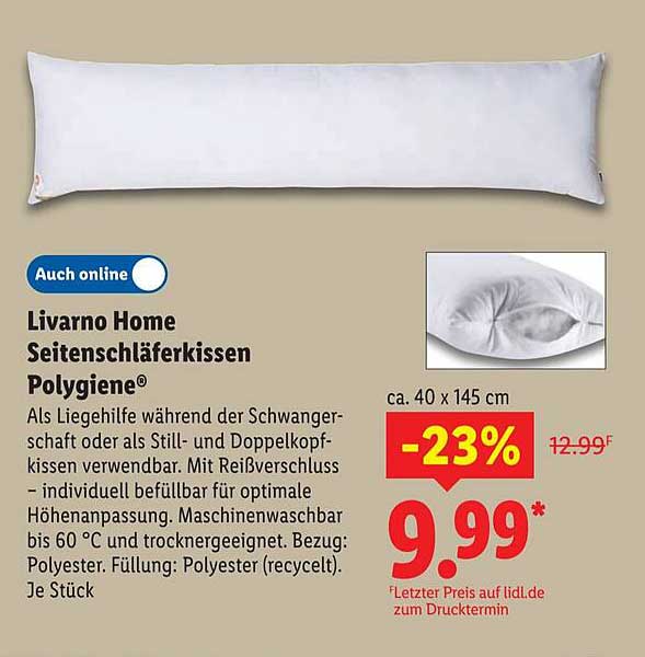 Livorno Home Seitenschläferkissen Polygiene®